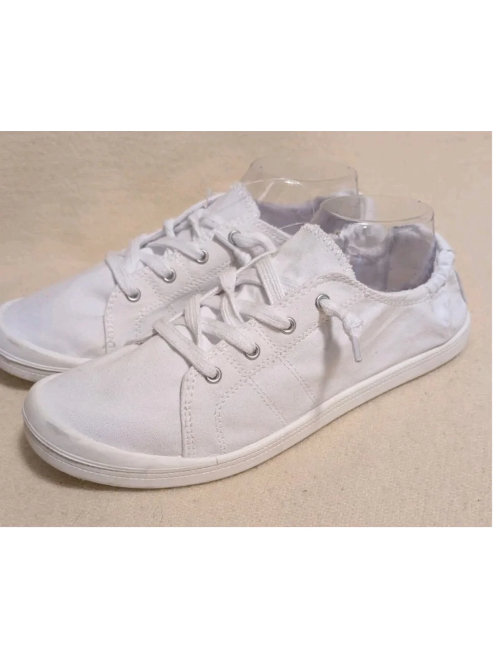 Maurices White Canvas Slip-on Lace Up Women's US Size 11 F109